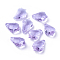 Faceted Glass Pendants, Leaf, Medium Purple, 16x11x6mm, Hole: 1.5mm