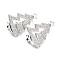 Brass Micro Pave Clear Cubic Zirconia Brooch for Christmas, Long-Lasting Plated, Lead Free & Cadmium Free & Nickel Low, Christmas Tree, Platinum, 26.5x18x8mm, Pin: 0.8mm