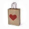 Valentine's Day Paper Bags, with Handles, for Gift Bags and Shopping Bags, Red, Heart, Bag: 8x15x21cm, Fold: 210x150x2mm