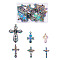 12Pcs 6 Styles Plated Alloy Pendants, Rainbow Color, 2pcs/style