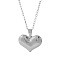 Stainless Steel Heart Pendant Necklaces for Women, Silver, 17.72 inch(45cm)