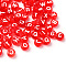 Transparent Red Acrylic Beads, Horizontal Hole, Mixed Letters, Flat Round with White Letter, 7x4mm, Hole: 1.5mm, 100pcs/Bag
