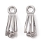 Non-Tarnish 304 Stainless Steel Ice Pick Pinch Bails, Cone, Stainless Steel Color, 14.5x4.8mm, Hole: 2mm, Pin: 0.8mm