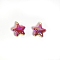 10Pcs UV Plated Iridescent Opaque Resin Pendants, with Glitter Powder & Golden Tone Loop, Star, Crimson, 24mm