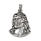 304 Stainless Steel Pendants, Religion, Jesus Charm, Antique Silver, 46x35x5mm, Hole: 7.5x5mm