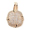 Brass Micro Pave Cubic Zirconia Pendants, Cadmium Free & Nickel Free & Lead Free, Squircle & Moon, Real 18K Gold Plated, 24x16x6mm, Hole: 2.5x5mm