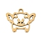 201 Stainless Steel Pendants, Pig Charms, Real 18K Gold Plated, 13x15.5x1mm, Hole: 1.4mm