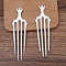 Alloy Hair Comb Findings, with Loops, Platinum, 97x30x2mm