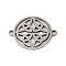 Non-Tarnish 201 Stainless Steel Connector Charms, Hollow Flat Round Links, Stainless Steel Color, 18.5x14.5x1mm, Hole: 1mm