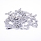 Alloy Micro Pave Cubic Zirconia Rhinestone Pendants,  Mixed Letters, Clear, 16~18.5x11.5~17x2mm, Hole: 2mm
