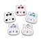 Alloy Enamel Pendants, Rabbit Charm, Platinum, Mixed Color, 14.5x14.5x1.4mm, Hole: 1.7mm