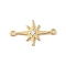 Rack Plating Brass Pave Clear Cubic Zirconia Connector Charms, Star Links with Jump Ring, Long-Lasting Plated, Cadmium Free & Lead Free, Real 18K Gold Plated, 11x19x1.5mm, Hole: 1.2mm