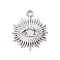 Tarnish Resistant 304 Stainless Steel Pendant Cabochon Settings, Sun with Eye, Stainless Steel Color, Tray: 3mm, 22x18x1.5mm, Hole: 1.8mm