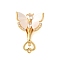 Brass Micro Pave Clear Cubic Zirconia Fold Over Clasps with Shell, Cadmium Free & Nickel Free & Lead Free, Butterfly, Real 18K Gold Plated, 27mm, Hole: 1.2mm