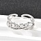 Star 925 Sterling Silver Cubic Zirconia Rings for Women, Platinum, 6mm, US Size 6 1/2(16.9mm)