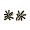 Bowknot Brass Micro Pave Cubic Zirconia Stud Earrings for Women, Golden, Black, 22x20mm