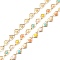 304 Stainless Steel & Enamel Link Chain, Long-Lasting Plated, Heart, Unwelded, with Spool, Golden, 6x9.5x1mm, about 10.93 yards(10m)/roll