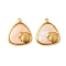 304 Stainless Steel Pave Natural Shell Pendants, Golden, Triangle with Shell Shape, 19x15.5x3mm, Hole: 1.5mm