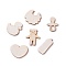 Baby Theme Wooden Cabochons, Laser Cut Wood Shapes, Mixed Shapes, BurlyWood, 24.5~34x12.5~31x2.5mm