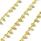 Handmade Brass Cube Link Chains, with Natural Amazonite Beads & Spool, Long-Lasting Plated, Rack Plating, Soldered, Lead Free & Cadmium Free, Real 18K Gold Plated, Charm: 6x2.5x2.5mm and 6x2.5mm