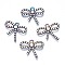 Rack Plating Rainbow Color Alloy Pendants, with Crystal Rhinestone, Cadmium Free & Nickel Free & Lead Free, Bowknot, 19.5x23.5x3mm, Hole: 1.8mm