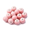 Handmade Porcelain Beads, Round, Pink, 6~7x5~6mm, Hole: 2mm
