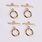 316 Stainless Steel Toggle Clasps, Golden, Ring: 10mm, Bar's Hole: 1.5mm