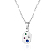 Square Necklace with Sparkling Diamond Pendant Necklaces, Stainless Steel Cable Chain Necklaces for Women