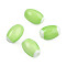 Handmade Lampwork Beads Strands, Oval, Light Green, 10.5~11.5x7.5~8mm, Hole: 1.2~2mm, about 34~37pcs/strand, 15.75 inch~15.94 inch(40~40.5cm)