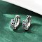 Brass Micro Pave Colorful Cubic Zirconia Hoop Earrings, Cadmium Free & Lead Free, Rack Plating, Long-Lasting Plated, Platinum, 15x4mm