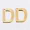 304 Stainless Steel Charms, Letter, Initial Charms, Real 18k Gold Plated, Letter.D, 11x6~12x0.8mm, Hole: 1mm