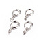 Zinc Alloy Keychain Clasp Findings, Snap Clasps, Teardrop, Platinum, 47x22mm