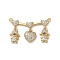 Brass Pave Cubic Zirconia Pendants, Cadmium Free & Lead Free, Heart with Girl, Real 16K Gold Plated, 17x29x3mm, Hole: 1.2mm