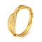 Brass Copper Wire Wrap Finger Rings, Light Gold, Inner Diameter: 18mm