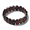 Dyed & Heated Natural Red Tiger Eye Beaded Stretch Bracelet, Gemstone Jewelry for Women, Oval, Inner Diameter: 2-1/8 inch(5.4~5.5cm)