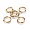 MIYUKI & TOHO Handmade Japanese Seed Beads, with Brass Link Rings, Loom Pattern, Ring, Golden, Colorful, 15~16x1.8mm