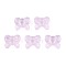 Transparent Spray Painted Glass Beads, Bowknot, Pink, 14x16x6mm, Hole: 1mm
