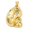 Brass Micro Pave Cubic Zirconia Pendants, Cadmium Free & Lead Free, Shell Charms, with Jump Ring, Real 18K Gold Plated, 27x18.5x10mm, Hole: 4.5x3.5mm