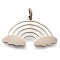 304 Stainless Steel Pendants, with Jump Ring, Rainbow Charm, Laser Cut, Stainless Steel Color, 13.5x23x1mm, Hole: 3mm