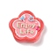 Flower Cartoon Word Enjoy Life Opaque Resin Decoden Cabochons, Misty Rose, 25x27x6.5mm