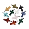 Natural & Synthetic Mixed Stone Pendants, Cross Charms, Mixed Dyed & Undyed, with 201 Stainless Steel Snap on Bails, Stainless Steel Color, 44~46x27~28.5x5~8mm, Hole: 8x4mm