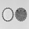 Vintage Tibetan Style Alloy Brooch Cabochon Bezel Settings, Cadmium Free & Lead Free, with Iron Pin Back Bar Findings, Antique Silver, Oval Tray: 30x40mm, 48x39x2mm, Pin: 0.8mm