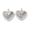 Brass Charms, Nickel Free, Heart Charm, Real Platinum Plated, 16x15x4.5mm, Hole: 2mm