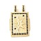 Brass Micro Pave Cubic Zirconia Pendants, Cadmium Free & Nickel Free & Lead Free, Rectangle Charms, Black, 29x18x6mm, Hole: 4.5x3mm