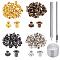 Iron European Clasps, with Metal Eyelet Replacement Tools Set, Column, Mixed Color, Iron European Clasps: 4 colors, 40pcs/color, 160pcs/Box,
Carbon Steel Puncher: 3pcs/set, 1set/Box