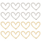 30Pcs 2 Colors Brass Linking Rings, Long-Lasting Plated, Heart, Real 18K Gold Plated, Mixed Color, 11.5x13x1mm, Inner Diameter: 4x11mm, 15pcs/color