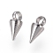 Tarnish Resistant 304 Stainless Steel Pendants, Spike/Cone, Stainless Steel Color, 7.5x3mm, Hole: 1.8~2mm