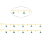 3.28 Feet Brass Curb Chains, with Enamel, Long-Lasting Plated, Soldered, Evil Eyes with Hamsa Hand /Hand of Miriam, Real 18K Gold Plated,Turquoise,1x1x1mm