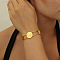 Vintage European Style Brass Flat Round Link Chain Bracelets for Women for Women., Golden, 7-1/2 inch(19cm)