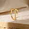 Alloy Adjustable Open Cuff Rings, Real 18K Gold Plated, Letter P, Inner Diameter: Adjustable